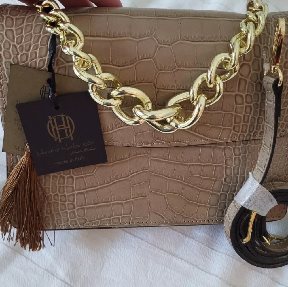 NWT House of Harlow 1960 Croc Leather Crossbody - Picture 6 of 12